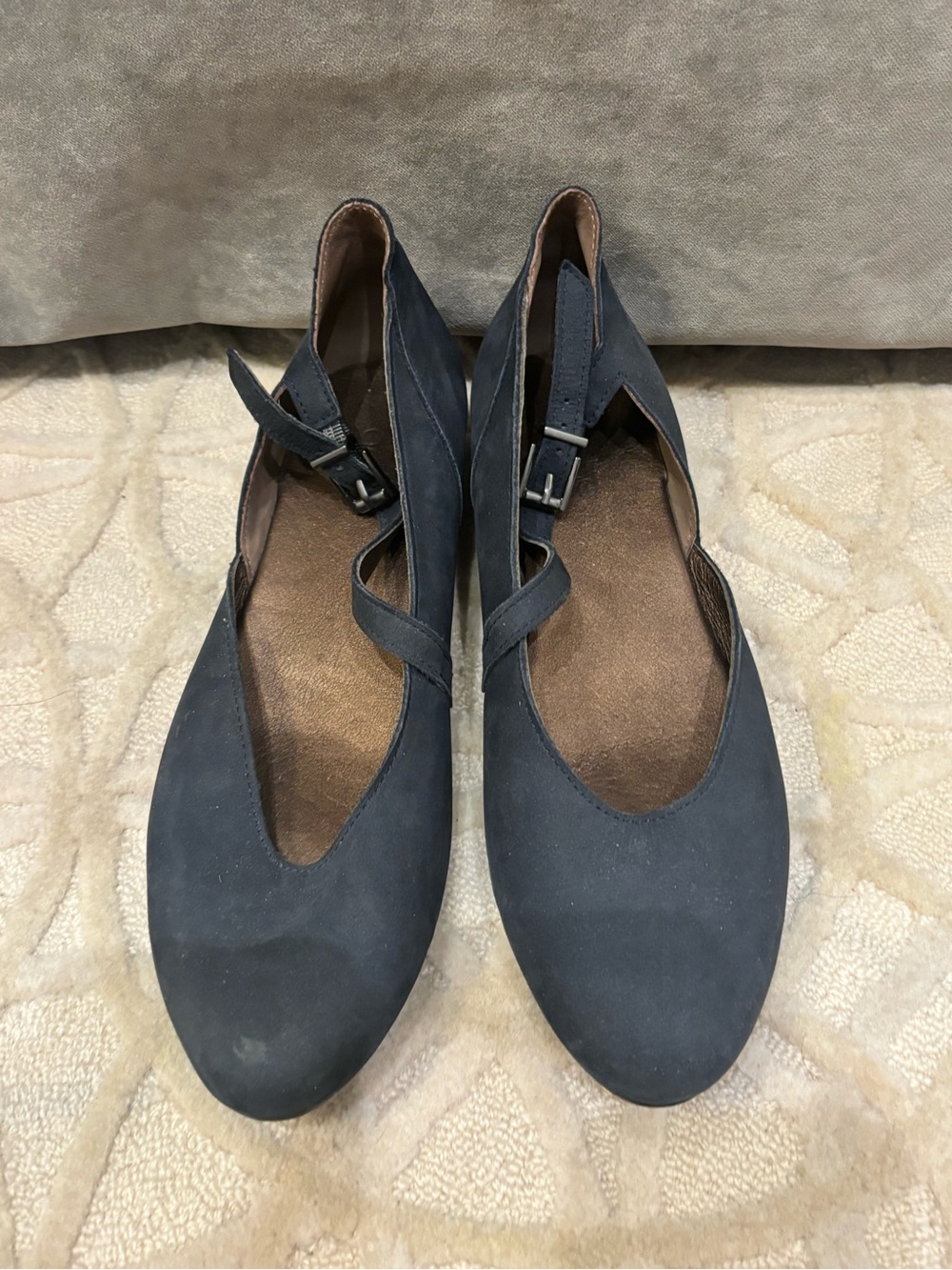 Arche Black Suede Cross-Strap Flats